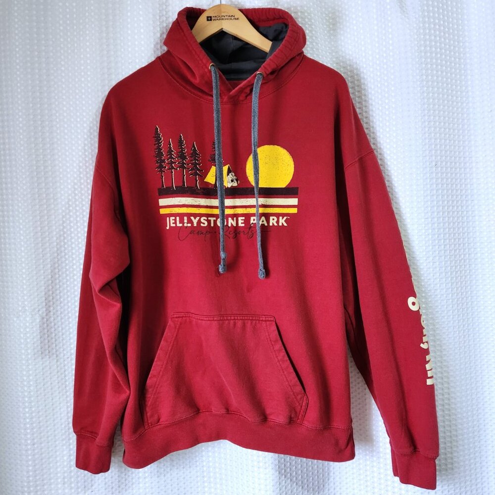 Yogi Bear Jellystone Park Red Hoodie XL Graphic Pullover Camp Resort Unisex